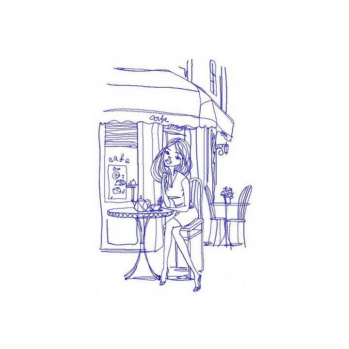 Tea time 2 embroidery design - Embroidery Design