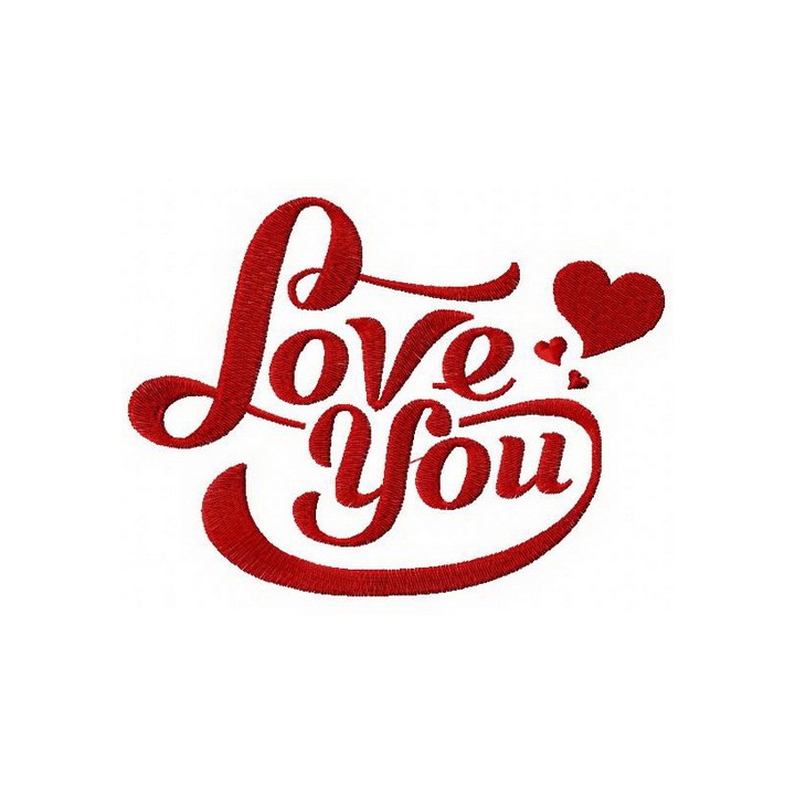 Love you 3 embroidery design - Embroidery Design