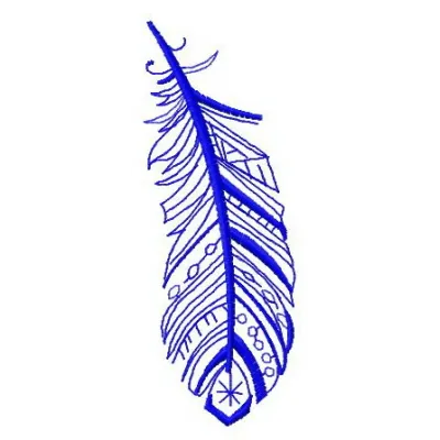 Feather 17 embroidery design showcasing intricate feather details, ideal for adding elegance to various fabrics.