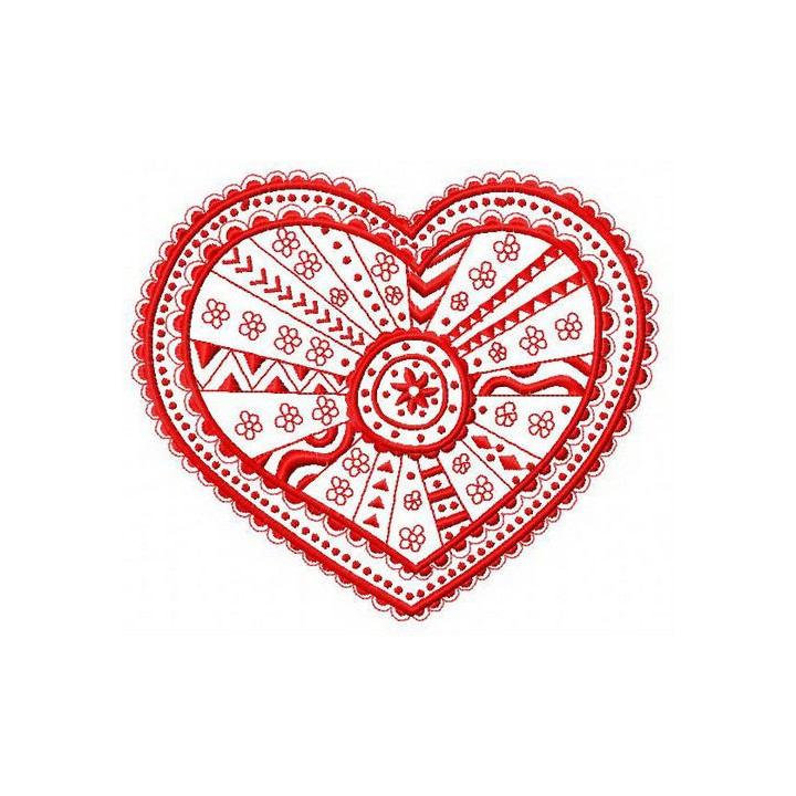 Lacy heart embroidery design - Embroidery Design