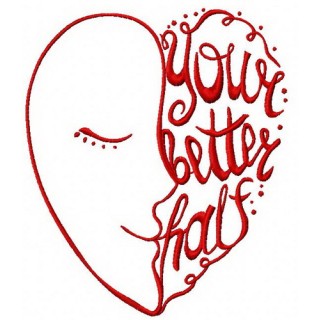Your better half 2 embroidery design - Embroidery Design