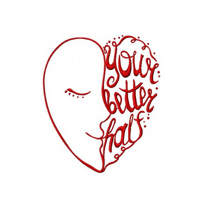 Your better half 2 embroidery design - Embroidery Design