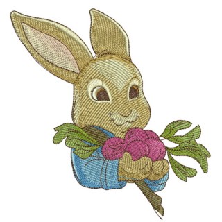 Bunny with radish 2 embroidery design - Embroidery Design