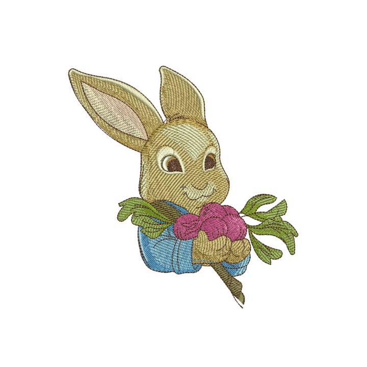 Bunny with radish 2 embroidery design - Embroidery Design