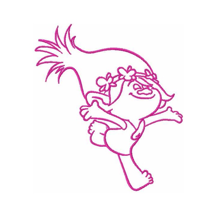 Princess Poppy happy embroidery design - Embroidery Design