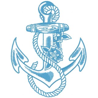 Blue anchor embroidery design - Embroidery Design