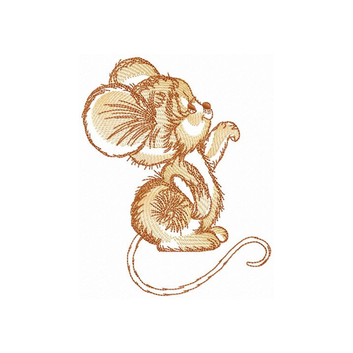 Brown mousekin embroidery design - Embroidery Design