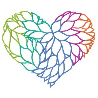 Heart from leaves 2 embroidery design - Embroidery Design
