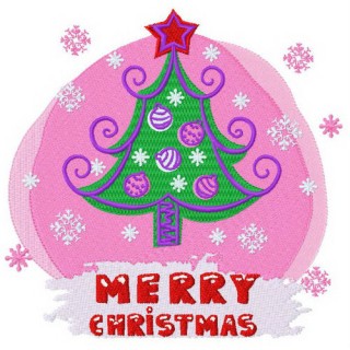 New Year tree embroidery design - Embroidery Design