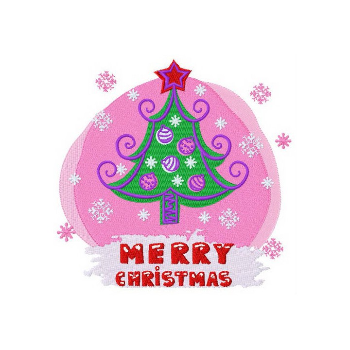 New Year tree embroidery design - Embroidery Design