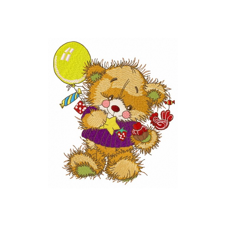 Teddy's birthday 2 embroidery design - Embroidery Design