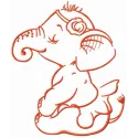 Elephant before performance embroidery design showcasing a whimsical stitched motif for creative projects.