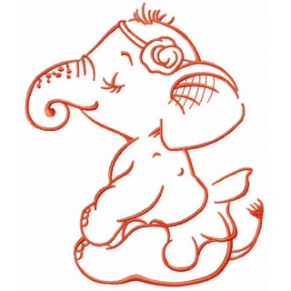 Elephant before perfomance embroidery design - Embroidery Design