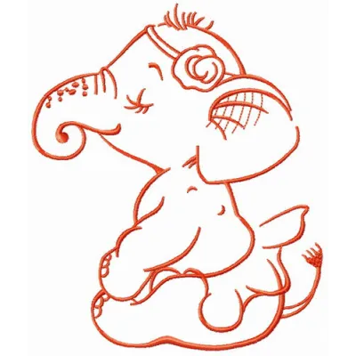 Elephant before performance embroidery design showcasing a whimsical stitched motif for creative projects.