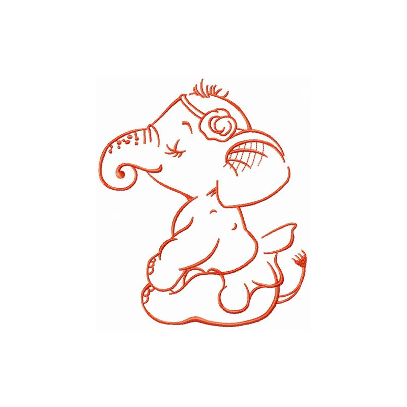 Elephant before performance embroidery design showcasing a whimsical stitched motif for creative projects.