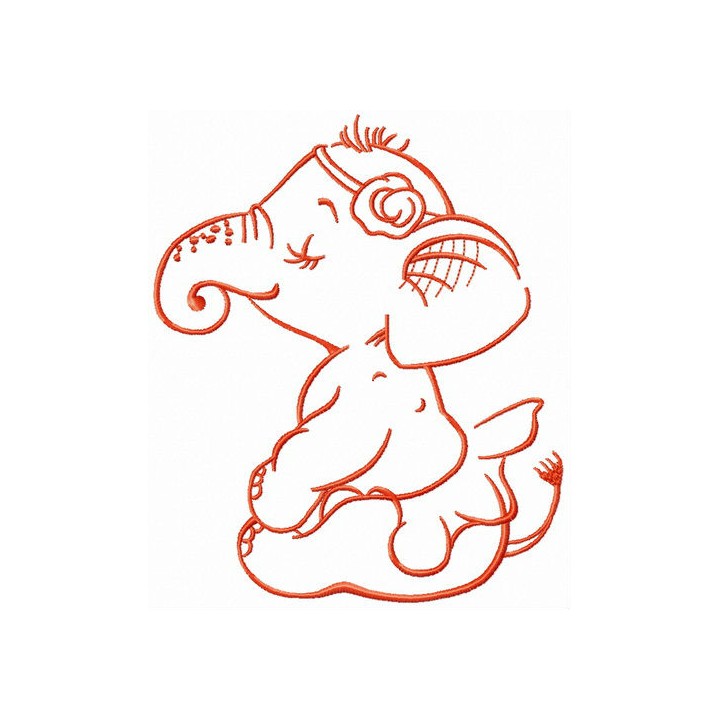 Elephant before perfomance embroidery design - Embroidery Design