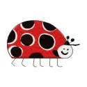 Preview of a ladybug embroidery design featuring a cute bug motif, ideal for stitching on fabric items.
