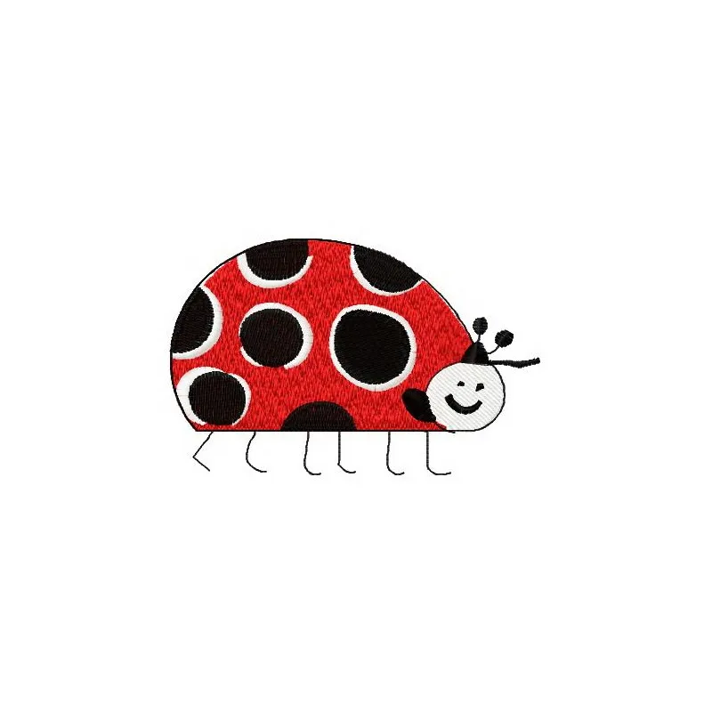 Preview of a ladybug embroidery design featuring a cute bug motif, ideal for stitching on fabric items.