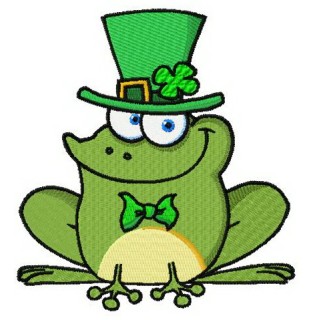 Gallant frog embroidery design - Embroidery Design