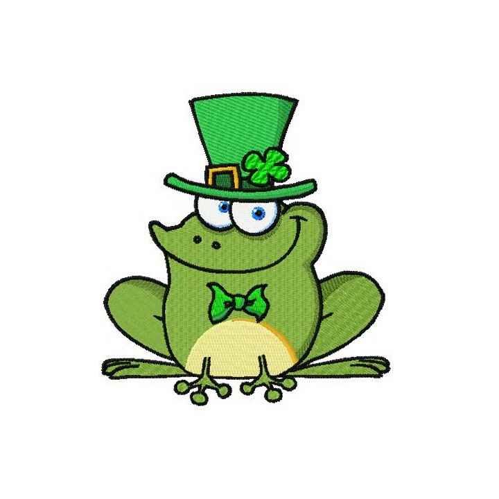 Gallant frog embroidery design - Embroidery Design