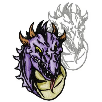 Preview of the Dragon's Shadow 8 embroidery design, featuring a stunning dragon silhouette, ideal for various fabric project…