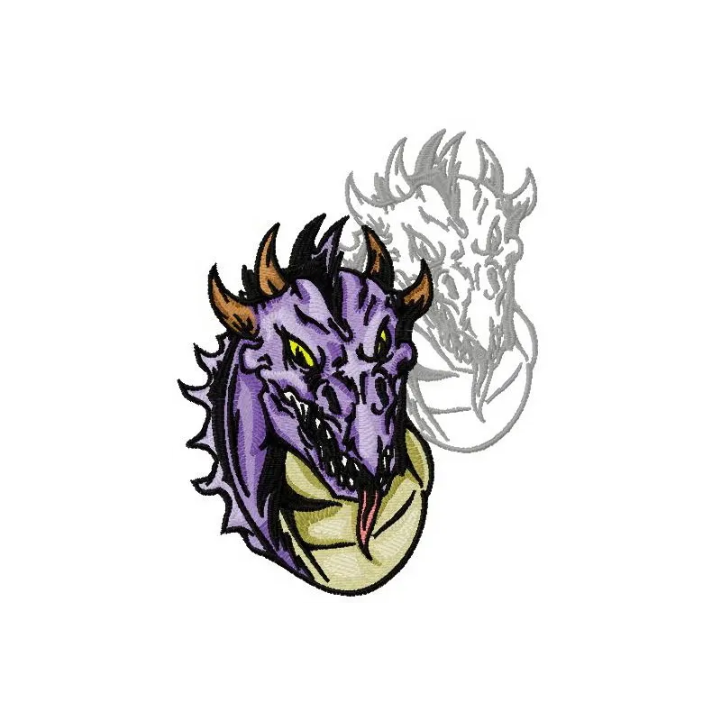 Preview of the Dragon's Shadow 8 embroidery design, featuring a stunning dragon silhouette, ideal for various fabric project…