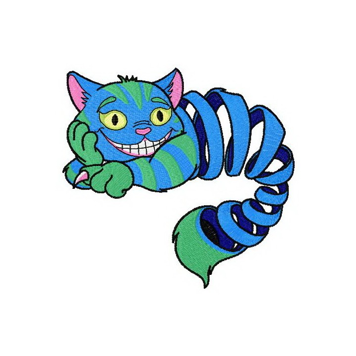 Cheshire crazy mood embroidery design - Embroidery Design