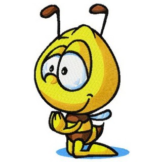 Bee praying embroidery design - Embroidery Design