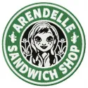 Arendelle sandwich shop embroidery design featuring whimsical motifs inspired by Frozen, ideal for stitching on apparel and …