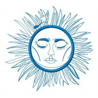 Sleeping sun embroidery design - Embroidery Design