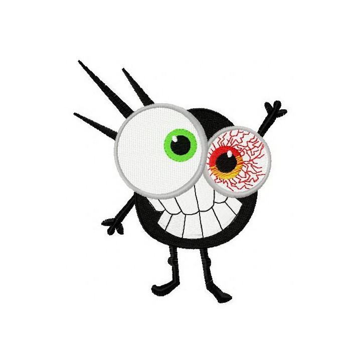 Funny microbe embroidery design - Embroidery Design