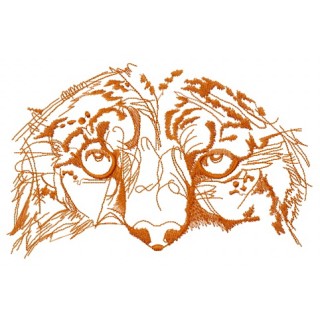 Snow leopard muzzle one color embroidery design - Embroidery Design