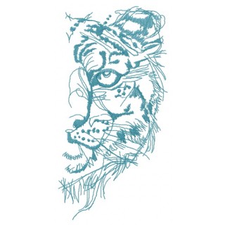 Snow leopard half muzzle one color embroidery design - Embroidery Design