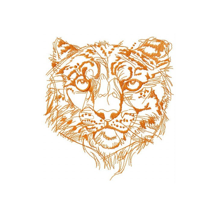 Snow leopard one color embroidery design - Embroidery Design