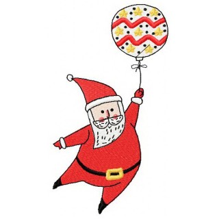 Santa with balloon 3 embroidery design - Embroidery Design