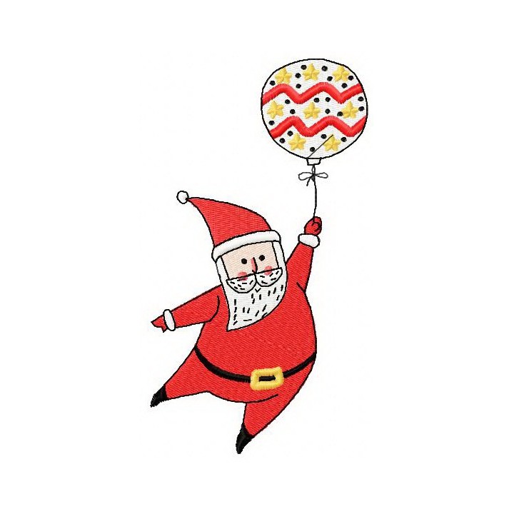 Santa with balloon 3 embroidery design - Embroidery Design