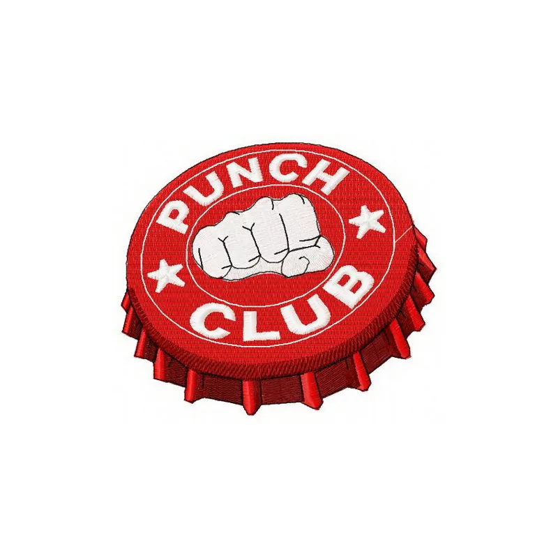 Punch Club logo 2 embroidery design showcasing a dynamic gaming emblem, ideal for stitching on caps or hoodies.