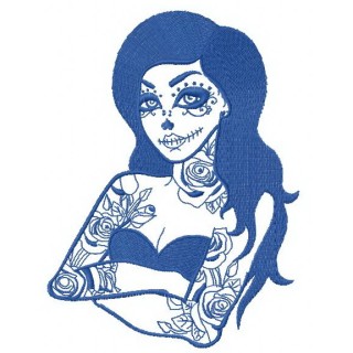 Tattooed girl 2 embroidery design - Embroidery Design