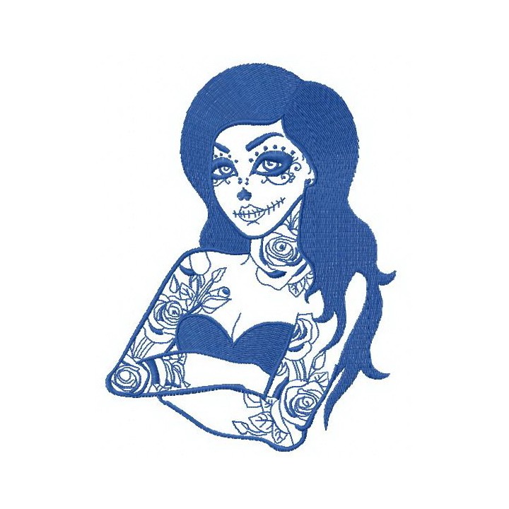 Tattooed girl 2 embroidery design - Embroidery Design