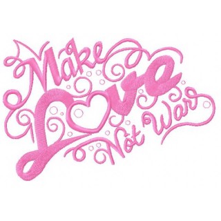 Make love not war 2 embroidery design - Embroidery Design