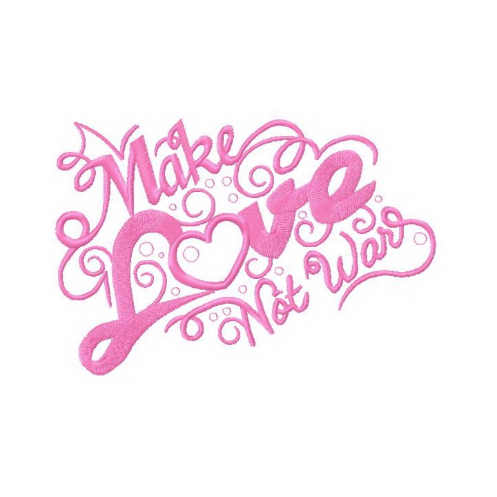 Make love not war 2 embroidery design - Embroidery Design