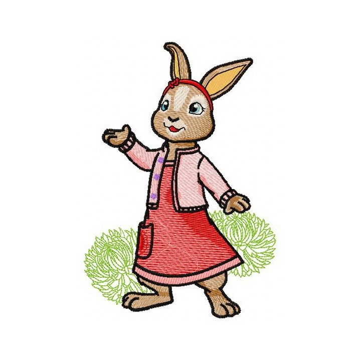Bunny girl 3 embroidery design - Embroidery Design