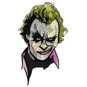 Smirk embroidery design featuring a playful joker motif, ideal for embellishing t-shirts and hoodies.