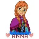 Anna from Frozen 5 embroidery design featuring vibrant colors and intricate details for creative stitching projects.