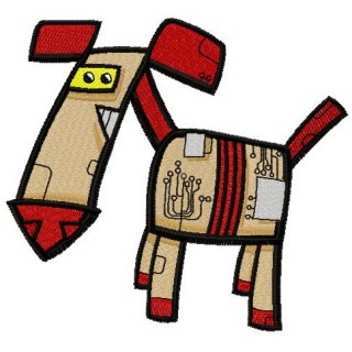 Robot-dog embroidery design - Embroidery Design
