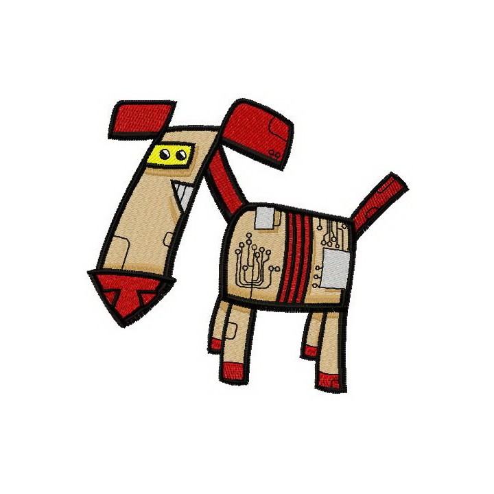 Robot-dog embroidery design - Embroidery Design