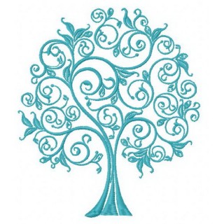 Blue tree 2 embroidery design - Embroidery Design