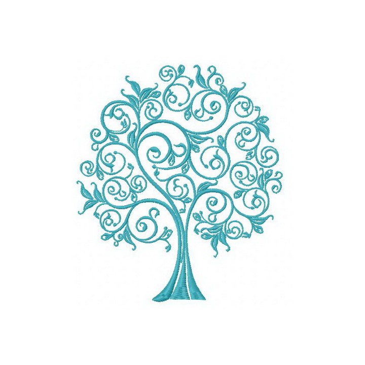 Blue tree 2 embroidery design - Embroidery Design