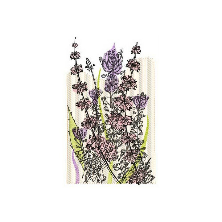 Fragrant field herbs embroidery design - Embroidery Design