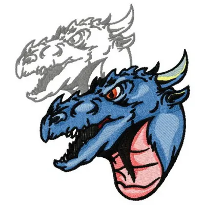 Preview of the Dragon's Shadow 7 embroidery design featuring a majestic dragon silhouette.